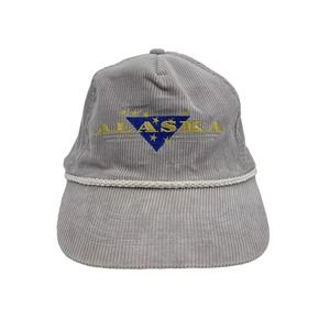 Vintage Alaska Gray Corduroy Rope Hat Snapback Cap IAAC USA
